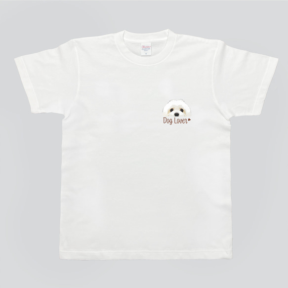 【 マルチーズ 毛色1色 】 Tシャツ　おしゃれ　かわいい　犬　ペット　うちの子　プレゼント　ギフト 4枚目の画像