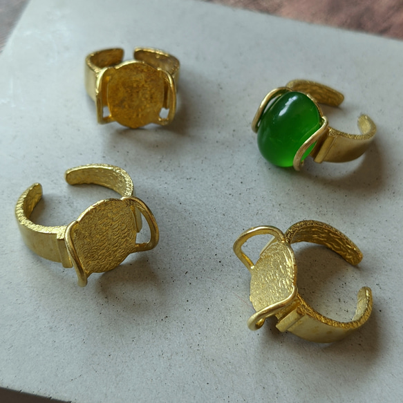 1個 真鍮 指輪・リング台・空枠 フリーサイズ 金具・チェーン Mee 通販