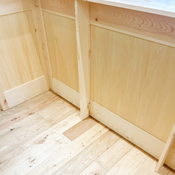 キッチンカウンター アンティークカウンター W2500パイン無垢材 レストラン 美容室 ヘアサロン オーダーメイド家具 16枚目の画像