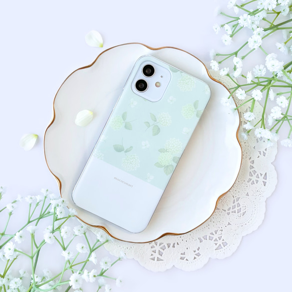 アナベル セージグリーン スマホケース iPhone Android アンドロイド 