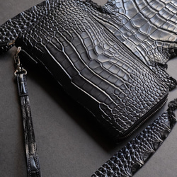 高級アリゲータークロコダイル革長い財布財布 手縫い財布 1枚目の画像