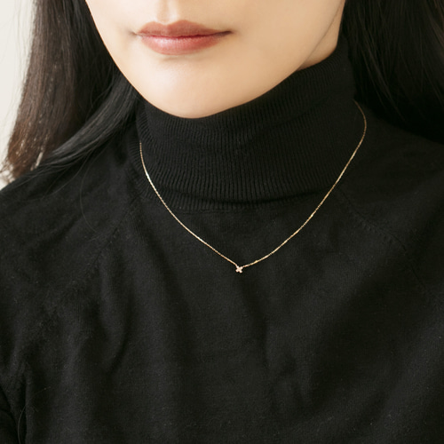 ルボンボン K10 イエローゴールド ダイヤモンドネックレス スキンネックレス K10 イエローゴールド ダイヤモンド バー ネックレス レディース