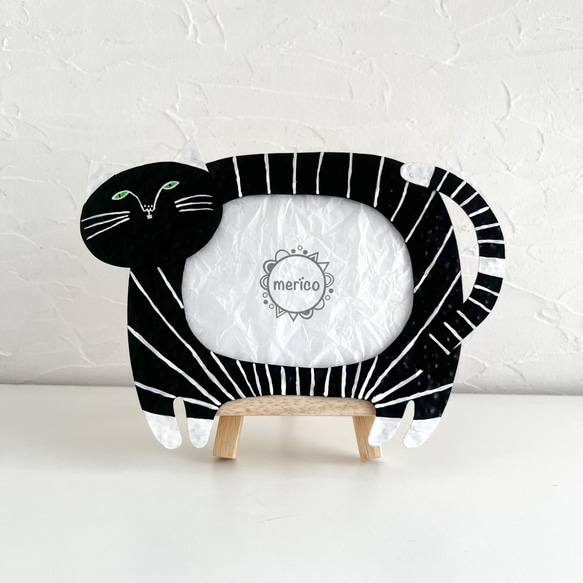 ネコ型 mirror ［しま黒じろう］ 5枚目の画像