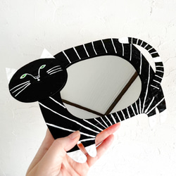 ネコ型 mirror ［しま黒じろう］ 3枚目の画像