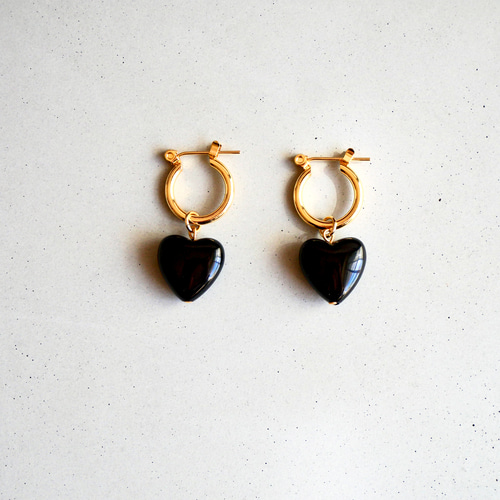 #355ブラックオニキス×淡水パールフックピアス／イヤリング変更可　ハンドメイド オニキス・淡水パールの小ぶりな天然石ピアス（イヤリング） *6