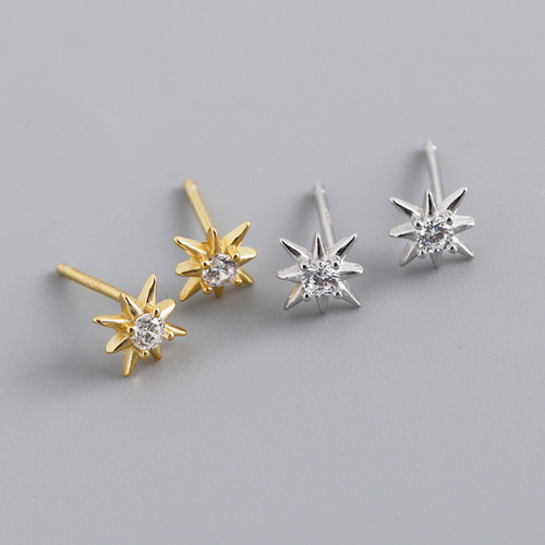 早割価格☆SILVER925☆夜空に輝く星ピアス 一番星18KGP4月誕生石