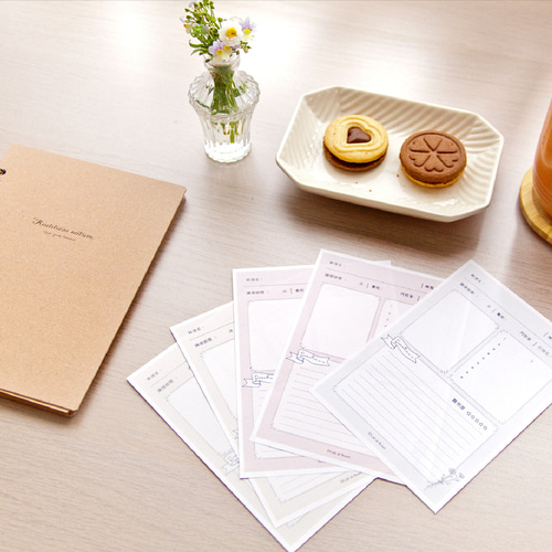 ◇ レシピカード｜A6｜くすみカラー ◇ メモ帳 Cafe de Beaute 通販