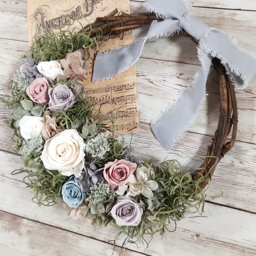 nuance color ドライフラワーハーフリース。・°°