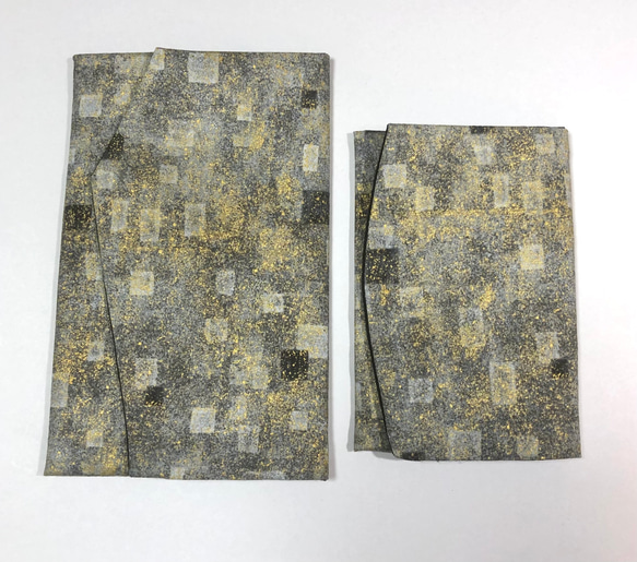 ◆送料込◆慶弔両用袱紗＆数珠入れセット◆Robertkaufman　Gustav Klimt金彩モザイク◆セミハード 2枚目の画像