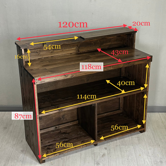 受注製作_BARIKI_レジカウンター_レジ台_ 幅120cm×奥行49cm×高さ105cm_BK02ON(W120) 6枚目の画像