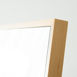 細枠ウォールミラー（30×122） 天然木 北欧風 日本製 ナチュラル 鏡 全身鏡 姿見 高級感 木製 スリム 5枚目の画像
