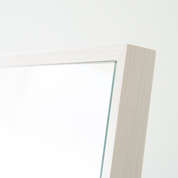 細枠ウォールミラー（30×122） 天然木 北欧風 日本製 ナチュラル 鏡 全身鏡 姿見 高級感 木製 スリム 4枚目の画像
