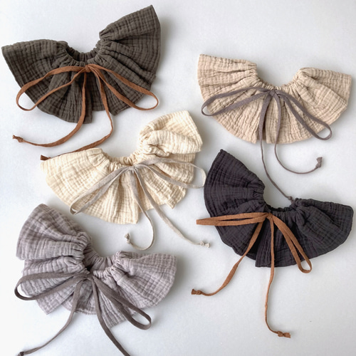 new color 【ruffled collar ribbon bib 】スタイ フリル ガーゼ new color 【ruffled collar ribbon bib 】スタイ フリル ガーゼ
