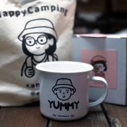 【24時間迅速発送】Camping Yummy メンズ エナメルカップ キャンプカップ ポータブルポーチ付き 3枚目の画像