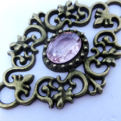 再販＜2個＞14×10mm用:フィリグリーセッティング（金古美）60×40ｍｍ 5枚目の画像