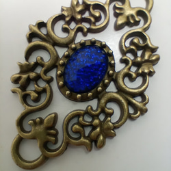 再販＜2個＞14×10mm用:フィリグリーセッティング（金古美）60×40ｍｍ 6枚目の画像