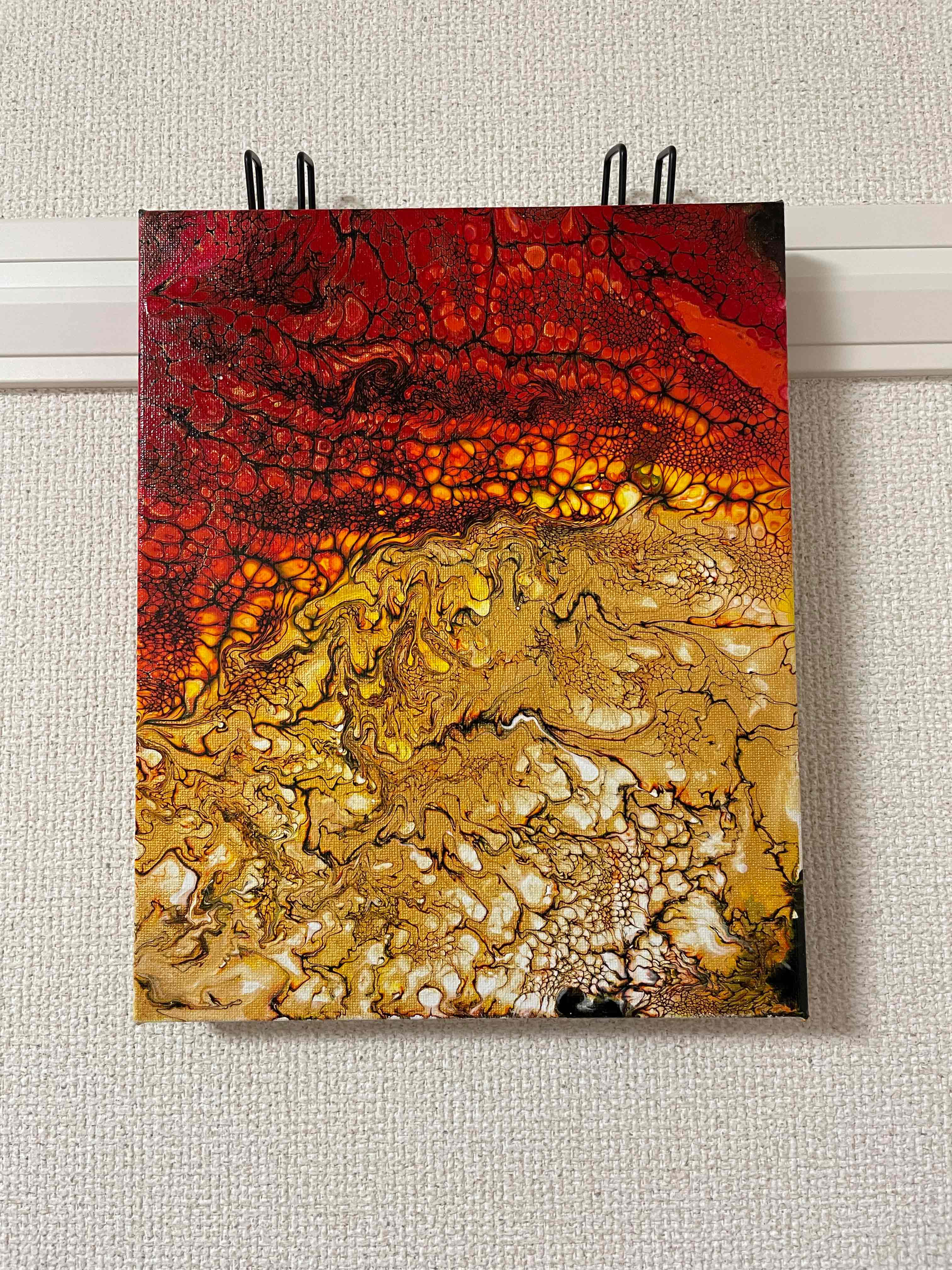 絵画原画キャンバスにアクリル絵具仮縁付き