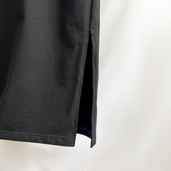 コットンTシャツドレス　ヘビーオンス天竺　ロング丈　ブラック 5枚目の画像