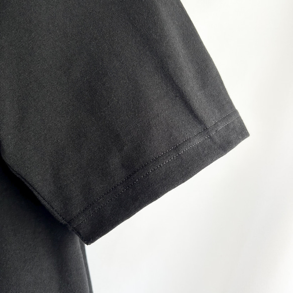 コットンTシャツドレス　ヘビーオンス天竺　ロング丈　ブラック 3枚目の画像