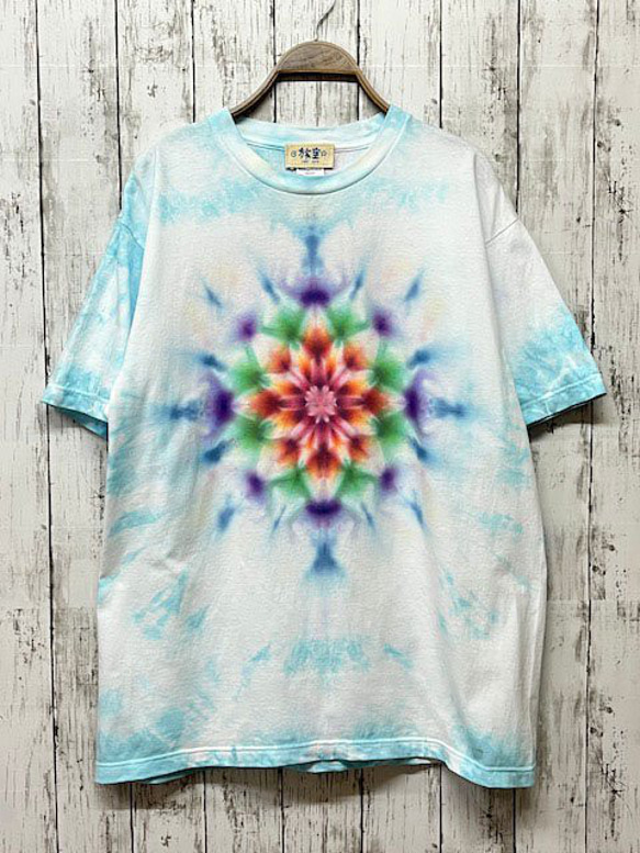 タイダイ染め Tシャツ　Lサイズ　曼荼羅　ブルームラ染め　Hippies Dye HD19-50 6枚目の画像