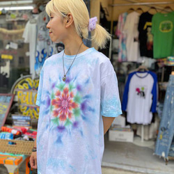 タイダイ染め Tシャツ　Lサイズ　曼荼羅　ブルームラ染め　Hippies Dye HD19-50 3枚目の画像