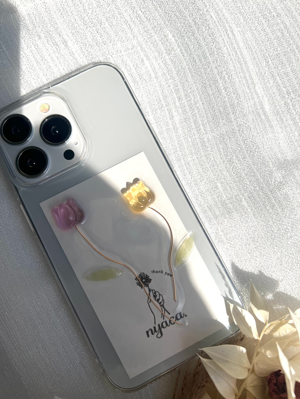 スマホケース　iPhoneケース　Android 【カラーセレクト】〝nuance tulip〟 5枚目の画像