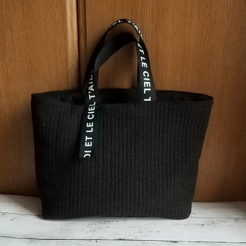 ヌビバッグ 黒 小さめマチ10cm トートバッグ ゆきぼうし 通販 15905609