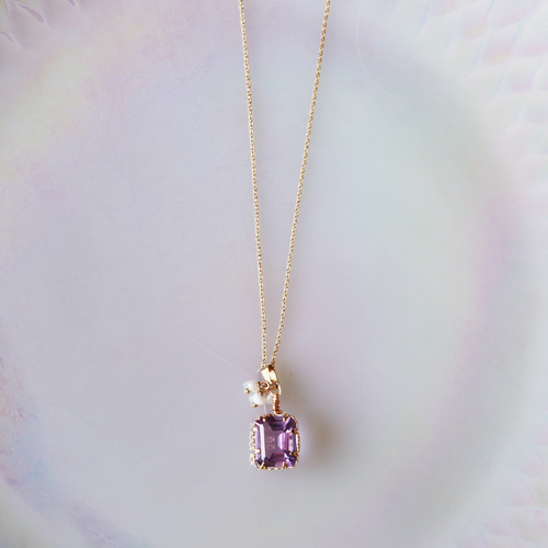可愛らしさと大人びた魅力】Dolciumi・ネックレス（大粒アメジスト約12  