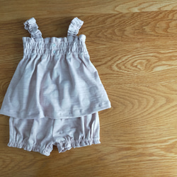 子供服　小さな女の子のルームウェア　セットアップ　　キャミソール　かぼちゃパンツ　 9枚目の画像