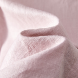 蓬鬆泡泡袖襯衫亞麻 100% 半袖粉色 230509-2 第8張的照片