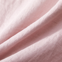蓬鬆泡泡袖襯衫亞麻 100% 半袖粉色 230509-2 第7張的照片