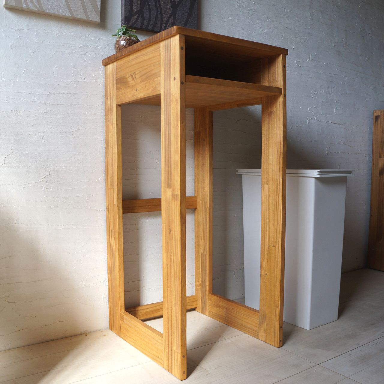 私の便利机 自分だけの家事室 シェルフ テーブル 玄関 キッチン ゴミ箱置き 観葉植物置き