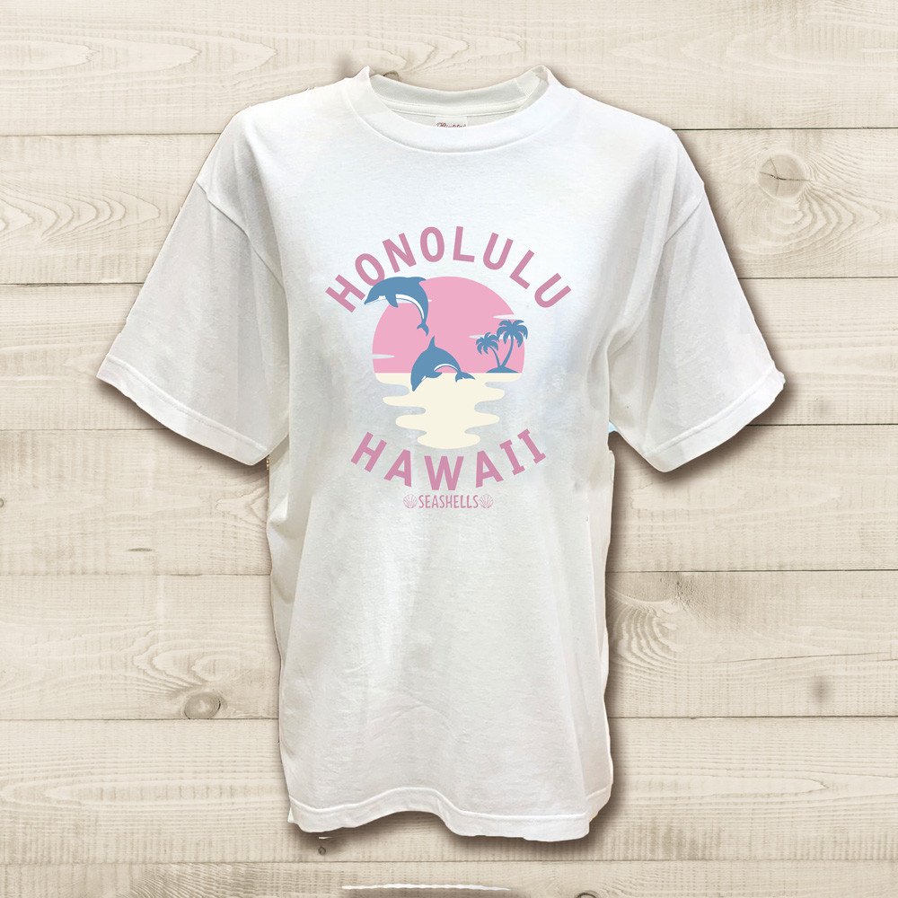刺繍イルカデザインTシャツ ほぼ未使用 ホワイト