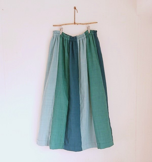 パッチワークスカート【blue & green】