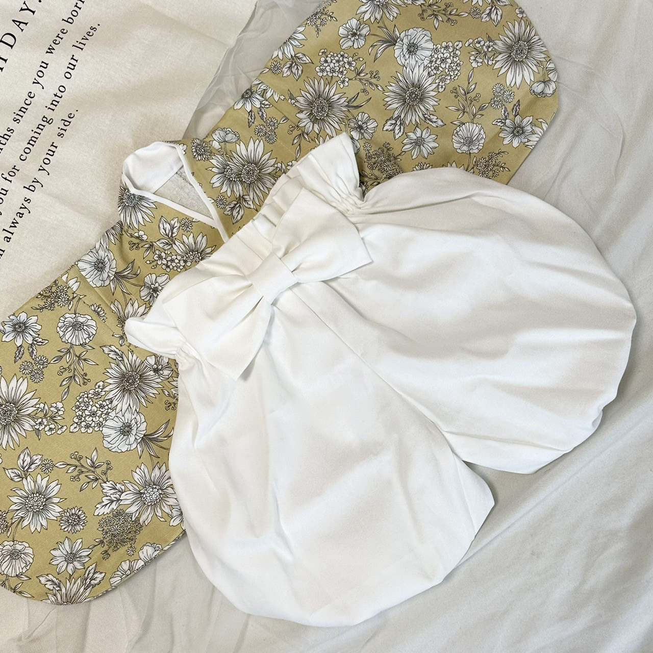 ベビー袴　初節句　端午の節句　ひな祭り　100日祝い セレモニー　退院着 お食い初　ハーフバースデー 黄色