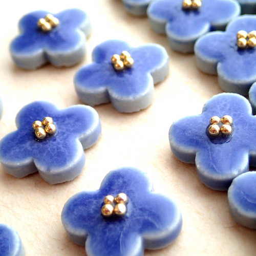 モザイクタイル 花型5個＜コバルトブルー＞ その他素材 koto