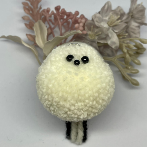 ふわふわ♡毛糸ポンポン野鳥 シマエナガ メジロ フクロウ(新作) 羊毛