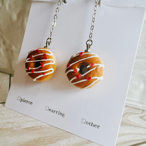 Cちまっと♡チョコレートなにゃんこしっぽゆらゆら☆ピアス/イヤリング