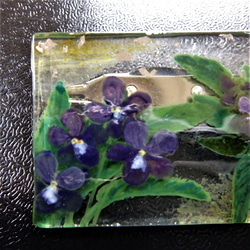 「菫 -sumire-」GLASSブローチ　アクセサリー　野草 2枚目の画像