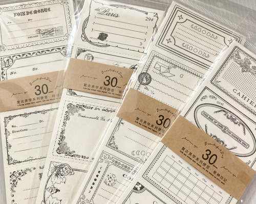 紙モノ コラージュ素材 バラメモ まとめ売り P93】コラージュ 素材 紙ものセット 海外 シート メモ帳 ミニメモ