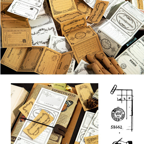 紙モノ コラージュ素材 バラメモ まとめ売り P93】コラージュ 素材 紙ものセット 海外 シート メモ帳 ミニメモ