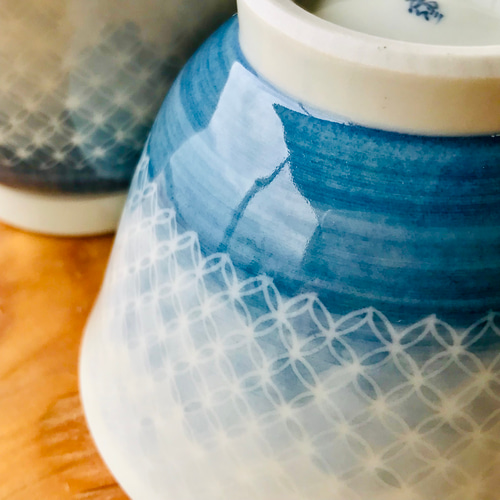 七宝紋 煎茶碗 ＜薄紺 染付け 茶碗 ＞ 茶碗・めし碗 MIKAGE 通販