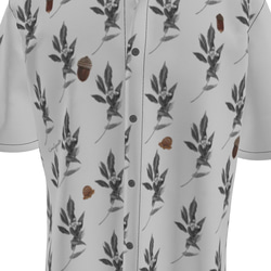 リネン2023【受注生産】リネン　メンズ半袖シャツ　どんぐり 7枚目の画像