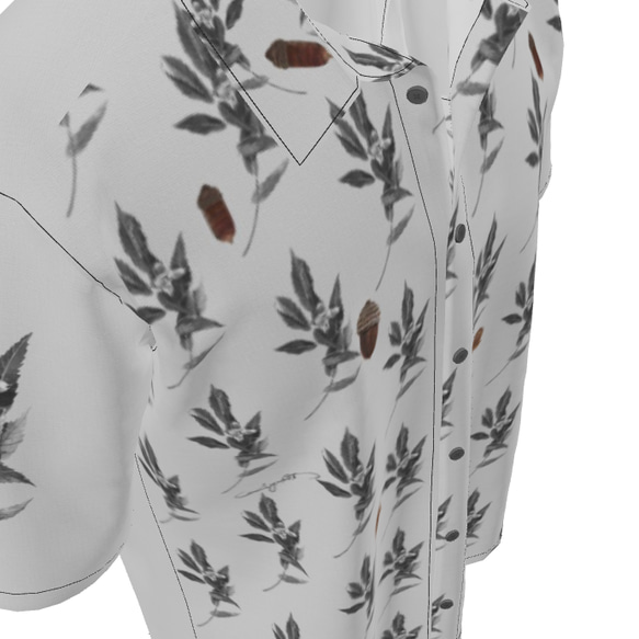 リネン2023【受注生産】リネン　メンズ半袖シャツ　どんぐり 9枚目の画像