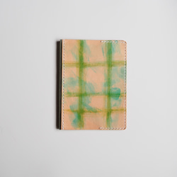 革のノートカバー・ブックカバー（A6）ノート付き　Green 001 本革・レザー 3枚目の画像