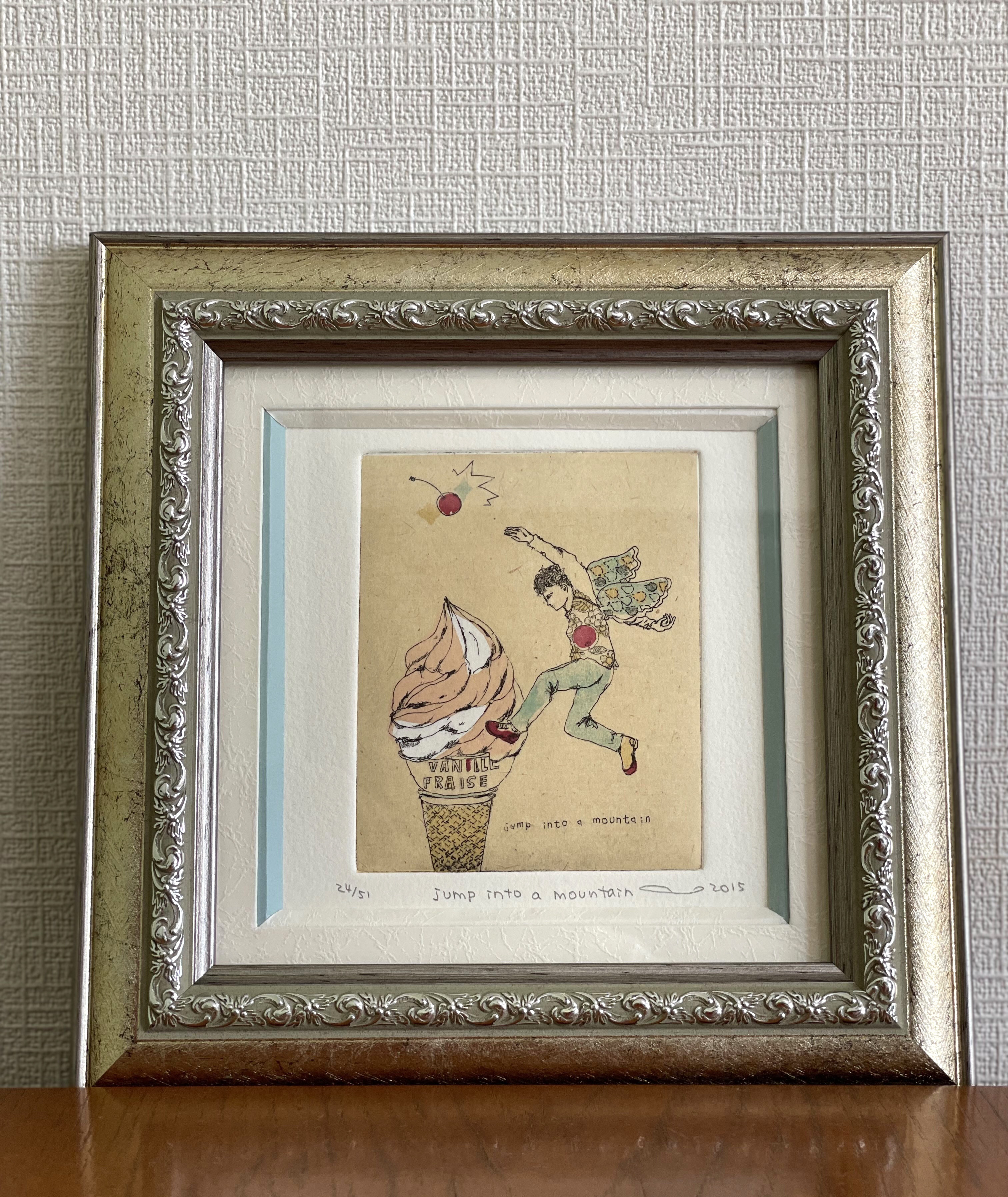 PIC3)【フランス購入品】額縁サイズ67×80cm洋画　版画