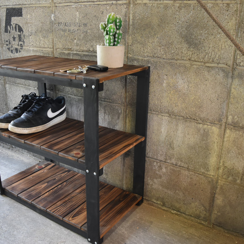 アイアン　シェルフ　ラック　インダストリアル　シューズラック　テレビボード　男前 シューズラック 男前 インテリア インダストリアル テレビボード 靴