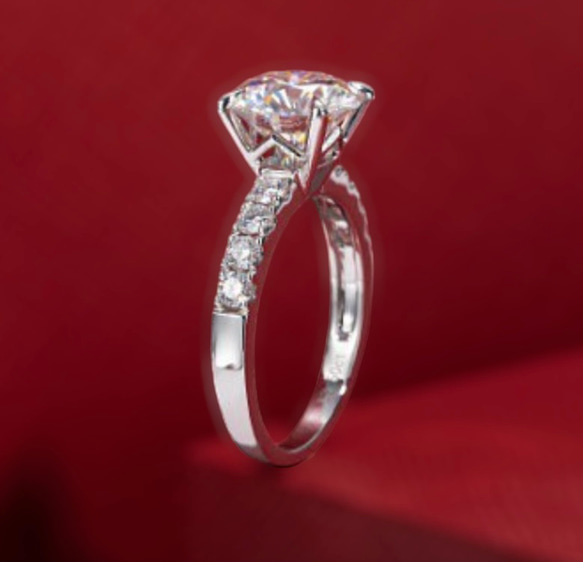 14K ホワイトゴールド／ Engagement Ring【高級百貨店クオリティー】 2枚目の画像