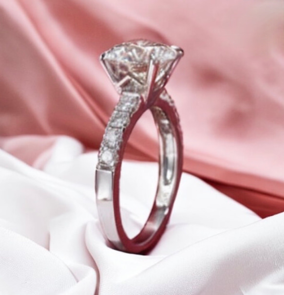 14K ホワイトゴールド／ Engagement Ring【高級百貨店クオリティー】 3枚目の画像