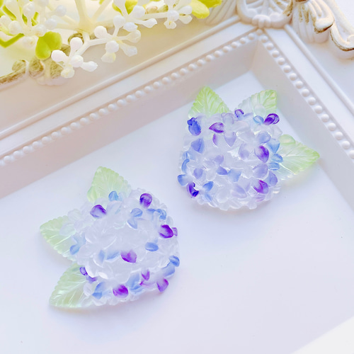 901】レジン 雪の結晶 ヘアゴム ポニーフック ブロ―チ ハンドメイド